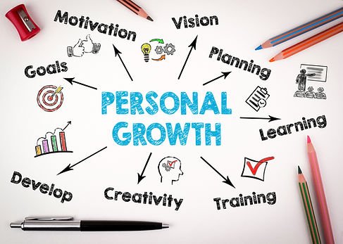 Personal Growth Concept. Chart with keyw